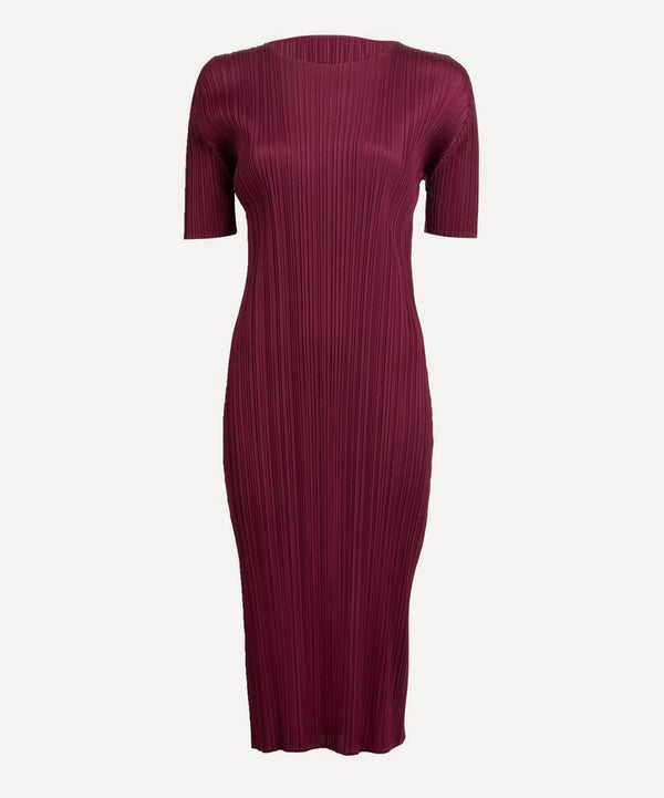 Pleats Please Issey Miyake MONTHLY COLOURS: MAY Raspberry Pleated Midi Dress