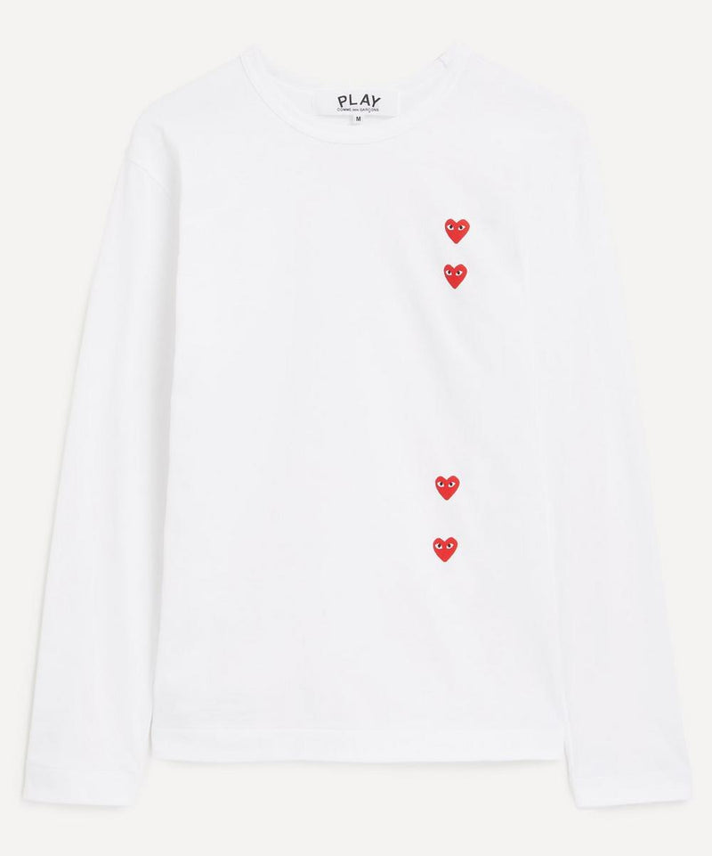 Comme des Garcons Play Multi Red Heart Long Sleeve T-Shirt