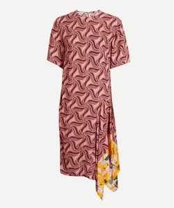 Dries Van Noten Printed Asymmetric Midi Dress