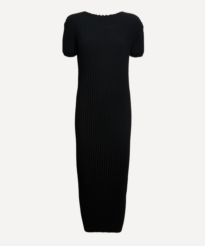 Issey Miyake SPONGY-46 Pleated Short-Sleeve Dress