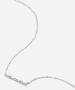 Suzanne Kalan 14ct White Gold Diamond Bar Pendant Necklace