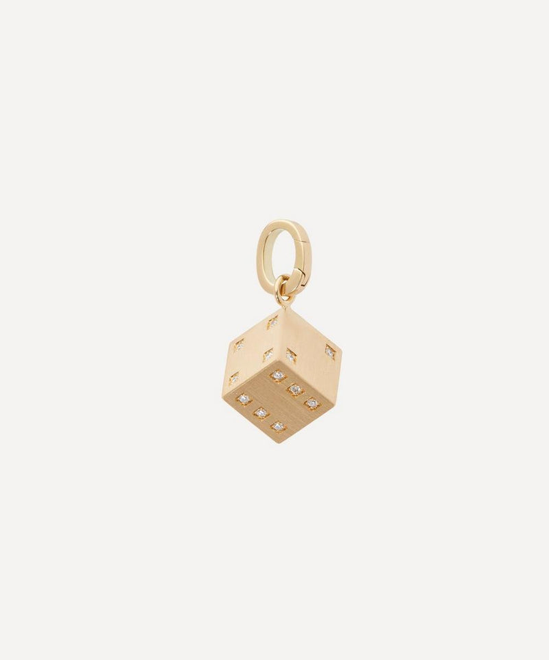 Marie Lichtenberg 18ct Gold Dado Diamond Dice Charm