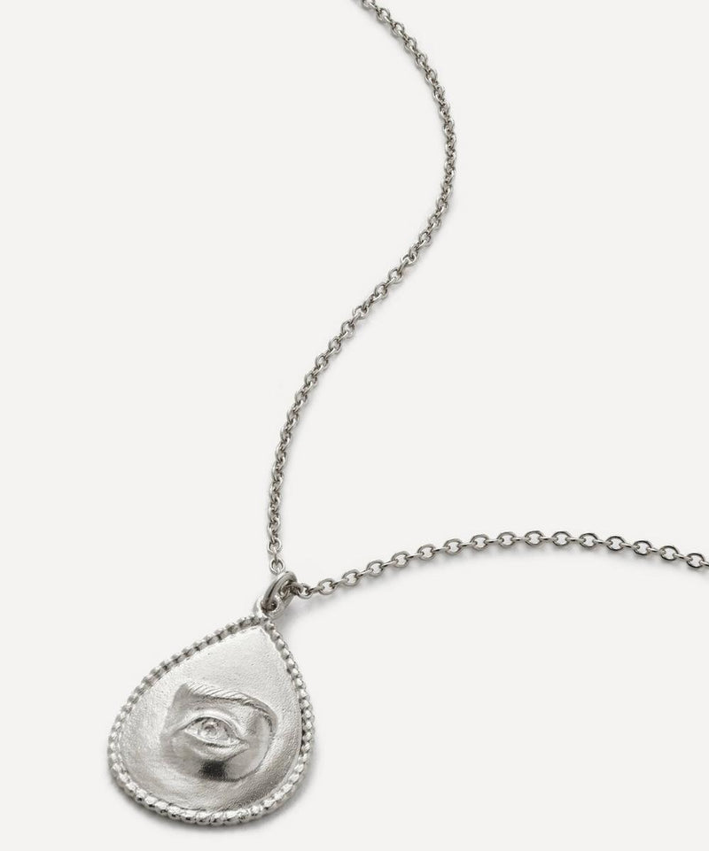 Alex Monroe Sterling Silver Sense of Sight Eye Pendant Necklace