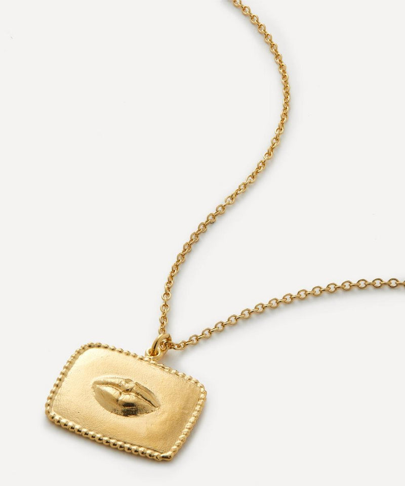 Alex Monroe 22ct Gold-Plated Sense of Taste Lips Pendant Necklace