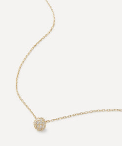 Mateo 14ct Gold Diamond Ball Pendant Necklace