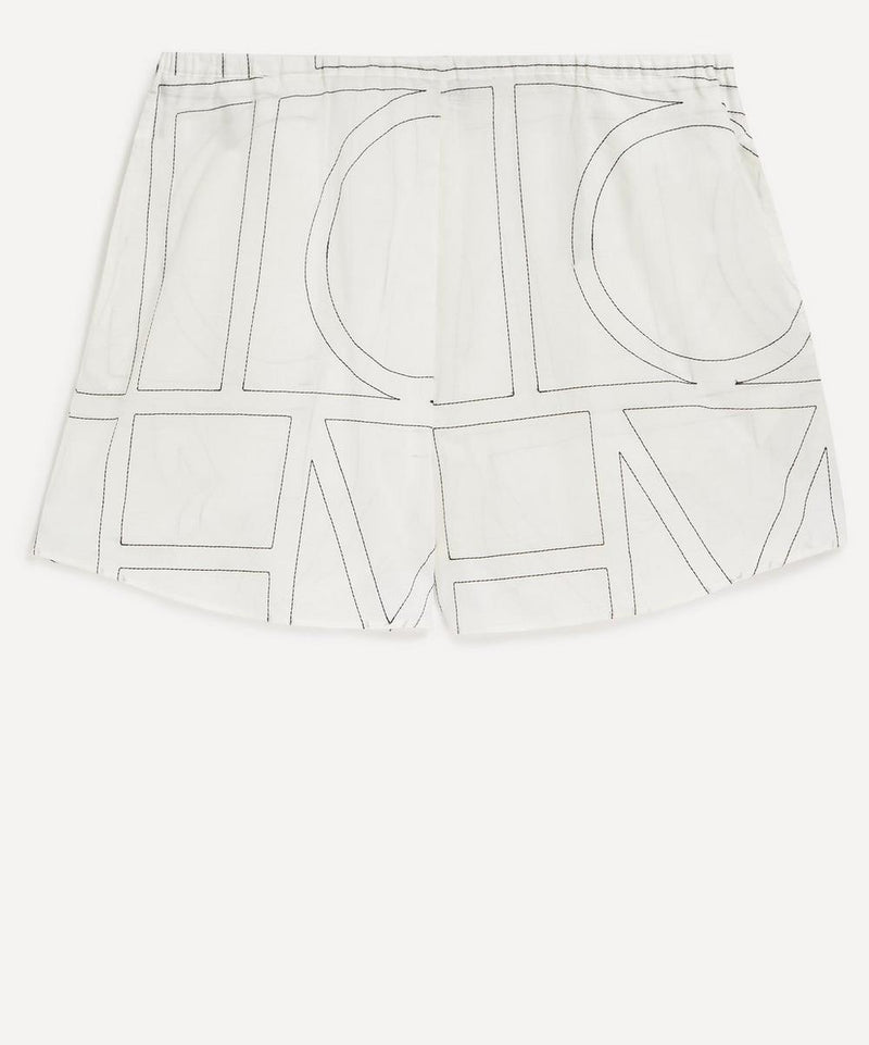 Toteme Monogram Pyjama-Style Cotton Shorts