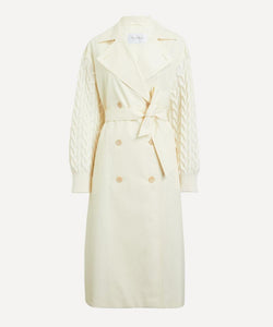 Max Mara Contrast Sleeve Gabardine Trench Coat