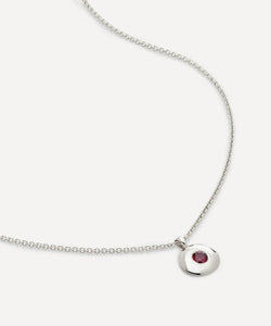 Monica Vinader Sterling Silver January Birthstone Pendant Necklace