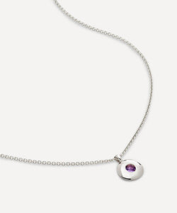 Monica Vinader Sterling Silver February Birthstone Pendant Necklace