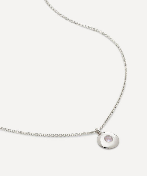 Monica Vinader Sterling Silver June Birthstone Pendant Necklace