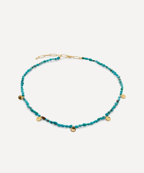 Monica Vinader 18ct Gold-Plated Vermeil Silver Rio Mini Gemstone Beaded Station Necklace