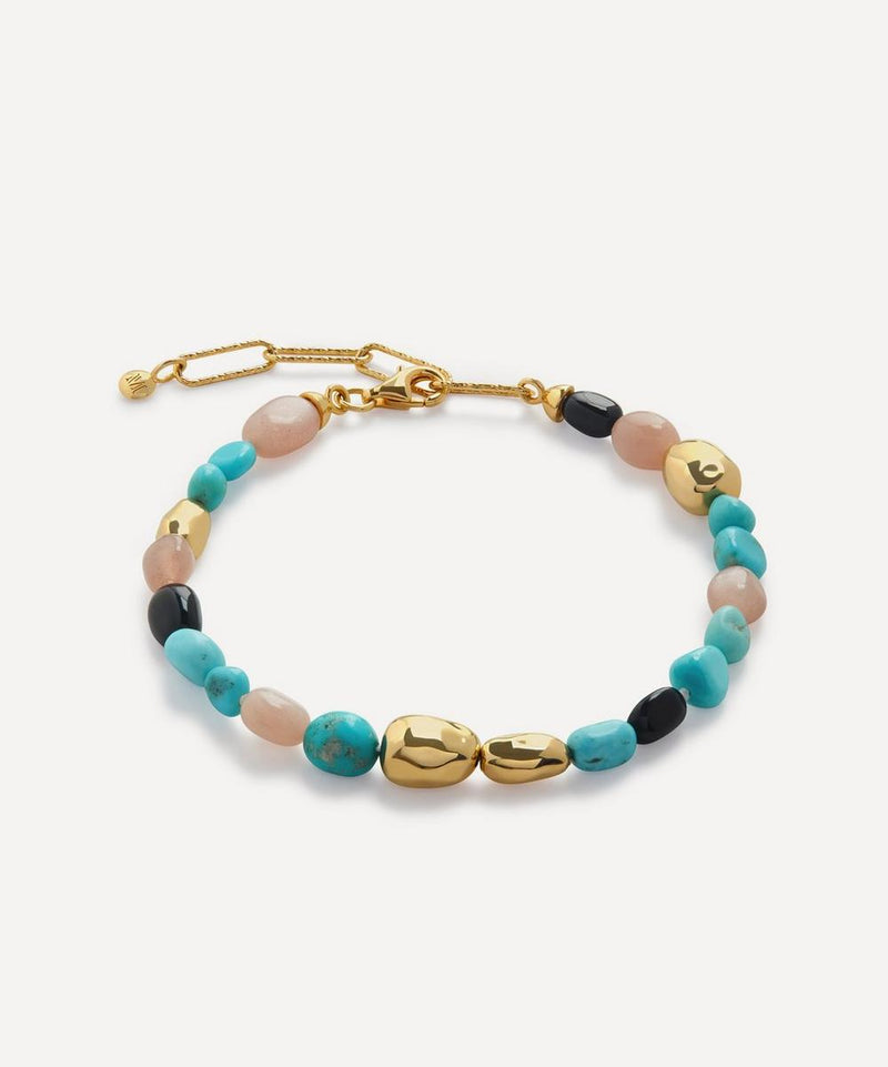 Monica Vinader 18ct Gold-Plated Vermeil Silver Rio Multi Gemstone Beaded Bracelet