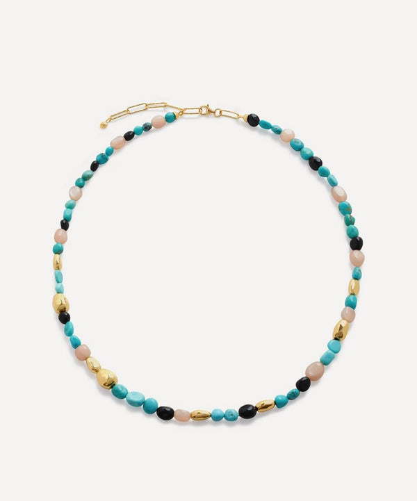 Monica Vinader 18ct Gold-Plated Vermeil Silver Rio Multi Gemstone Beaded Necklace