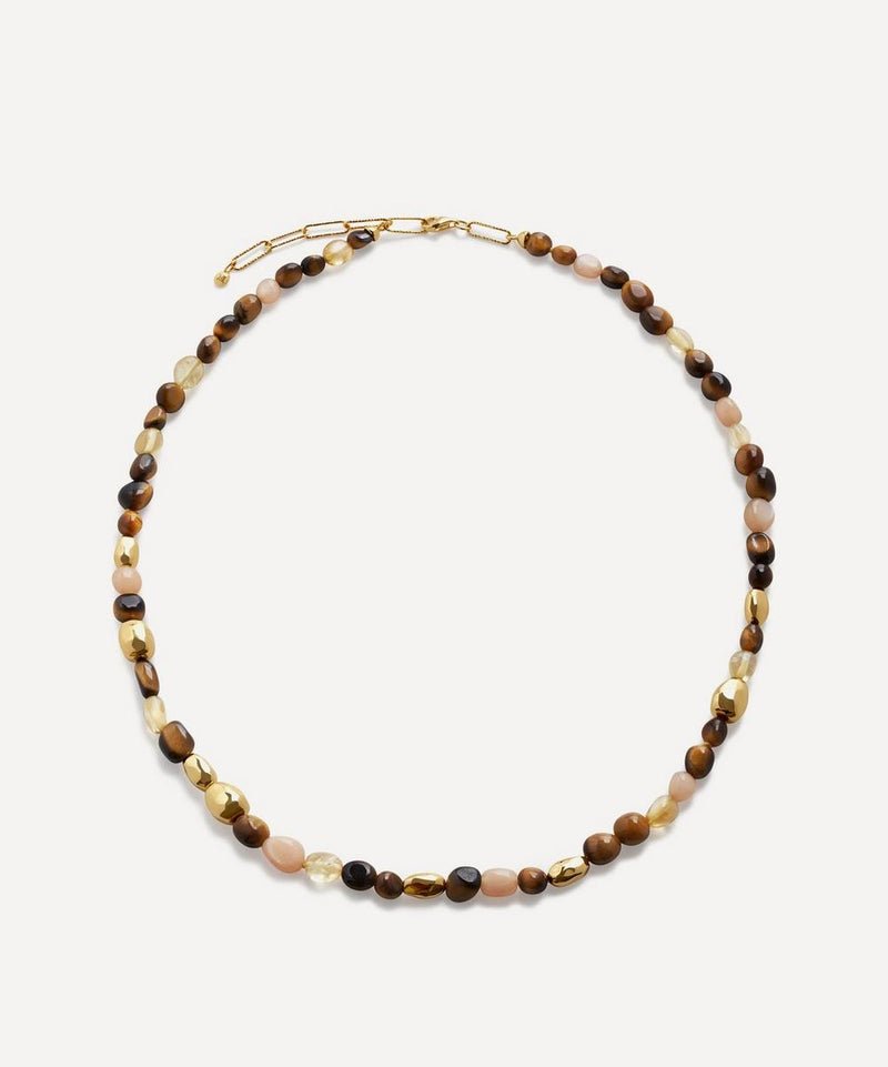 Monica Vinader 18ct Gold-Plated Vermeil Silver Rio Natural Gemstone Beaded Necklace