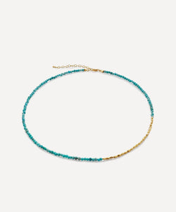 Monica Vinader 18ct Gold-Plated Vermeil Silver Mini Nugget Turquoise Beaded Necklace