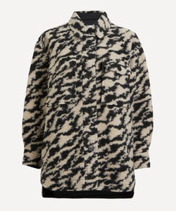 Isabel Marant etoile Ferida Zebra Print Wool-Blend Jacket