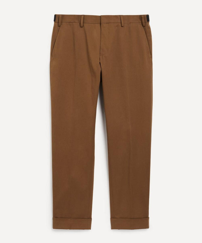 Dries Van Noten Brown Stretch-Cotton Chino Trousers