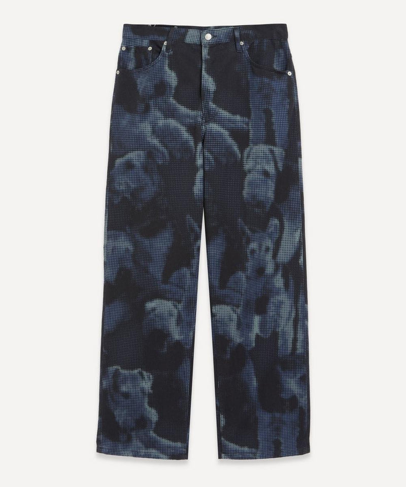 Dries Van Noten Airedale Terrier Print Jeans