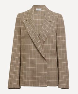 Dries Van Noten Beige Check Cotton Jacket