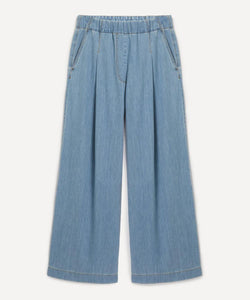 Dries Van Noten Wide Leg Denim Trousers