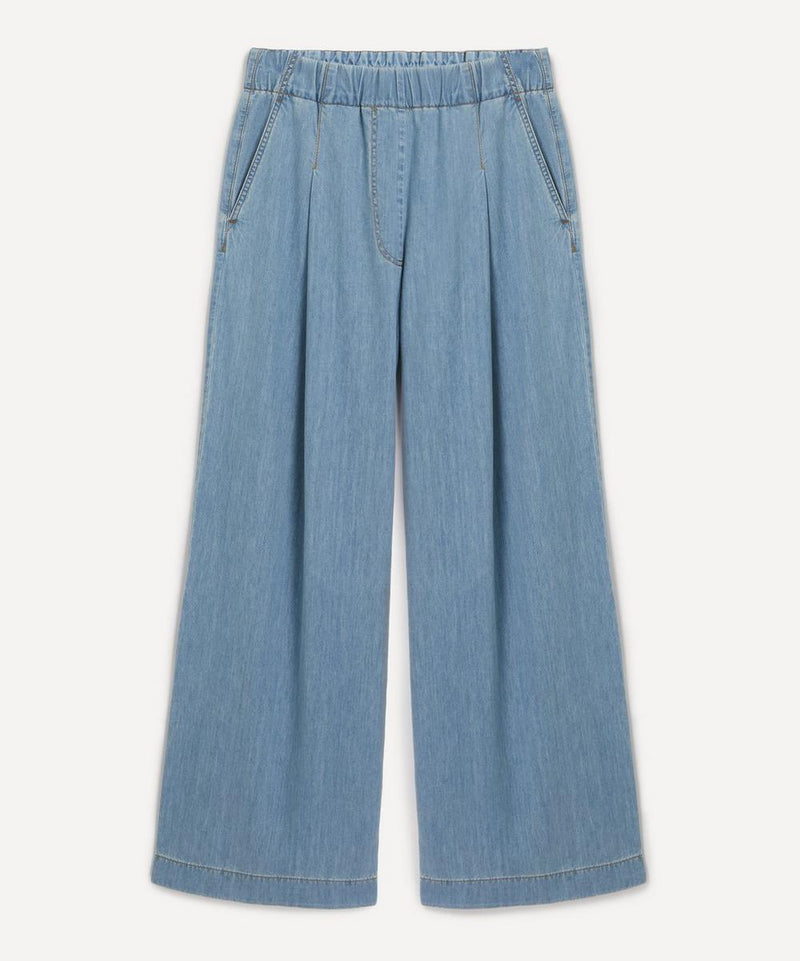 Dries Van Noten Wide Leg Denim Trousers