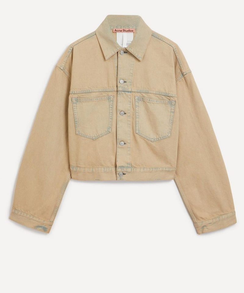 Acne Studios Light Sand Cropped Denim Jacket