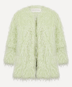 Dries Van Noten Mint Faux-Shearling Wool-Mohair Jacket