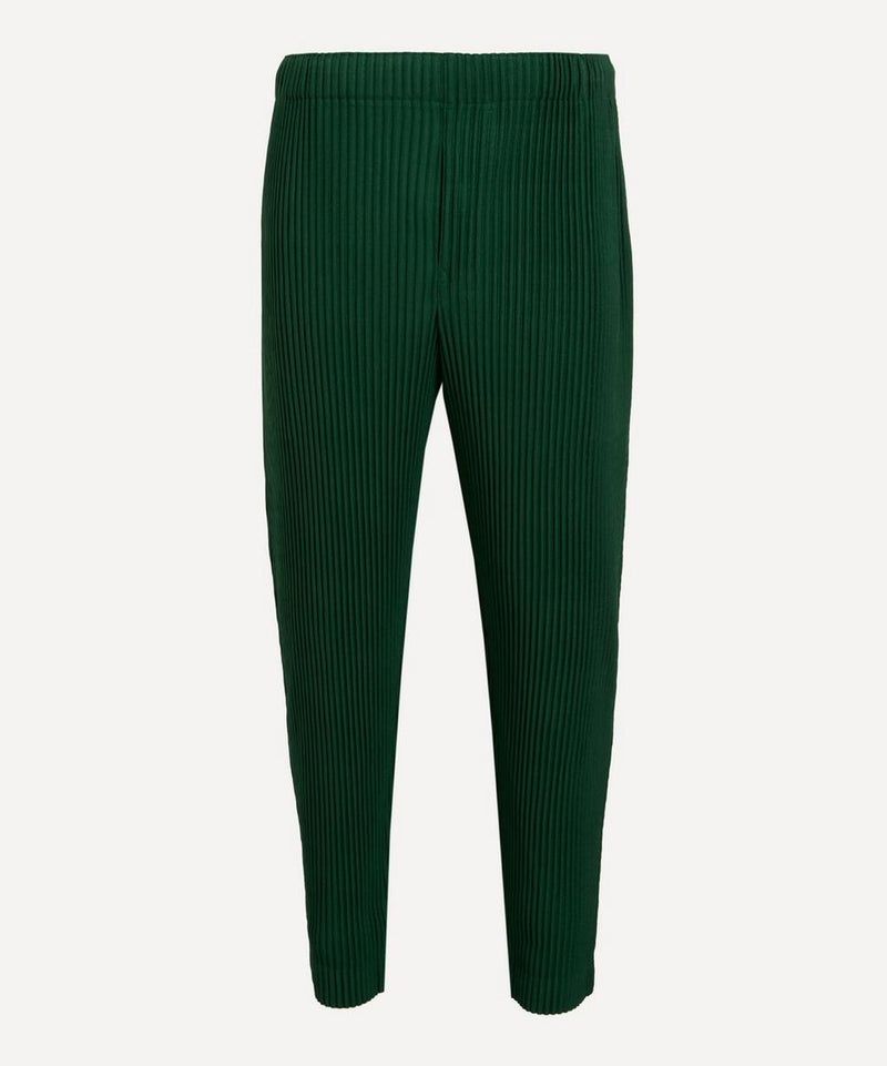 HOMME PLISSe ISSEY MIYAKE MC AUGUST Seaweed Green Pleated Tapered Trousers