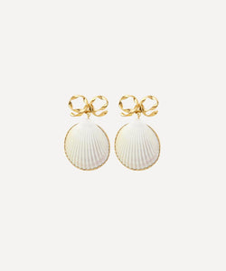 Grainne Morton 18ct Gold-Plated Bow and Shell Drop Earrings