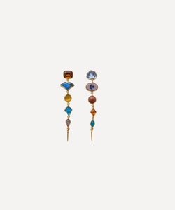 Grainne Morton 18ct Gold-Plated Five Charm Victorian Drop Earrings