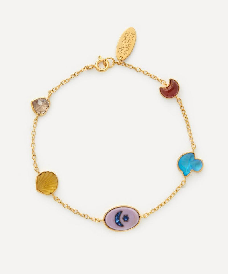 Grainne Morton 18ct Gold-Plated Five Mini Charm Bracelet