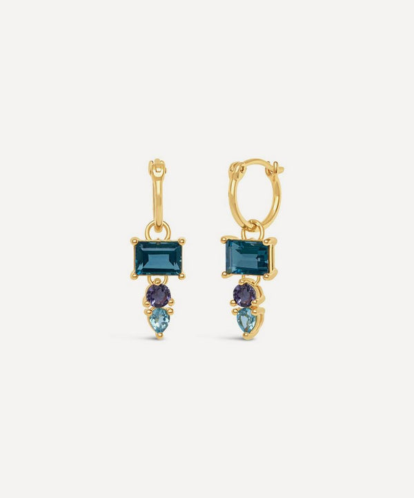 Dinny Hall 22ct Gold-Plated Vermeil Silver Gem-Set Drop Earrings