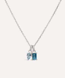 Dinny Hall Sterling Silver Gem-Set Duo Pendant Necklace