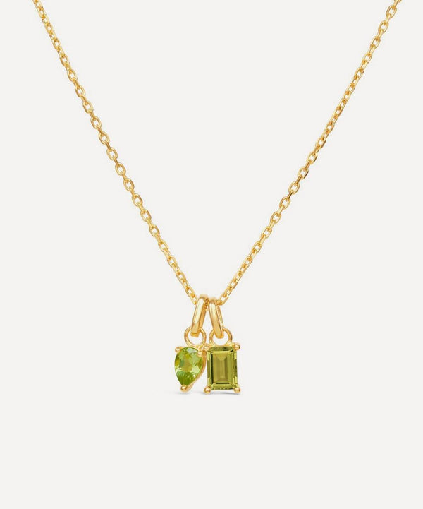 Dinny Hall 22ct Gold-Plated Vermeil Silver Gem-Set Duo Pendant Necklace