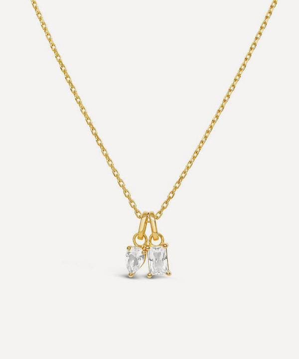 Dinny Hall 22ct Gold-Plated Vermeil Silver Gem-Set Duo Pendant Necklace