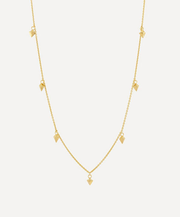 Rachel Jackson 22ct Gold-Plated Arrow Spike Station Necklace