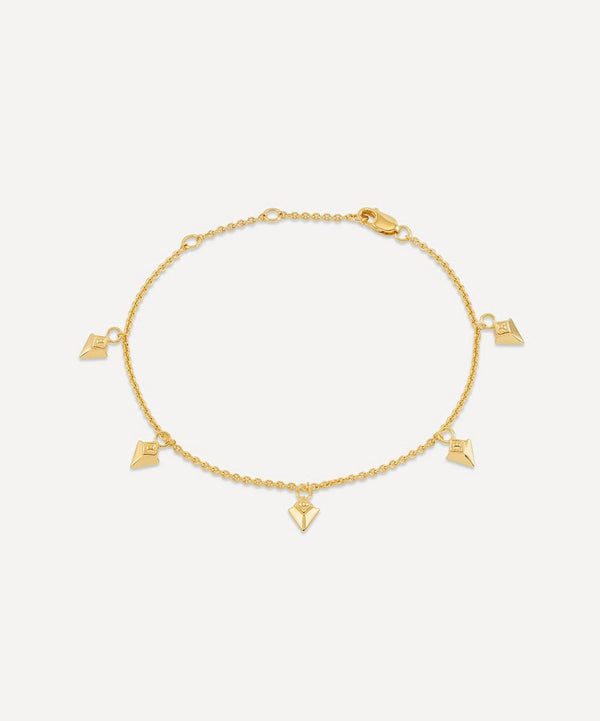 Rachel Jackson 22ct Gold-Plated Arrow Spike Charm Bracelet