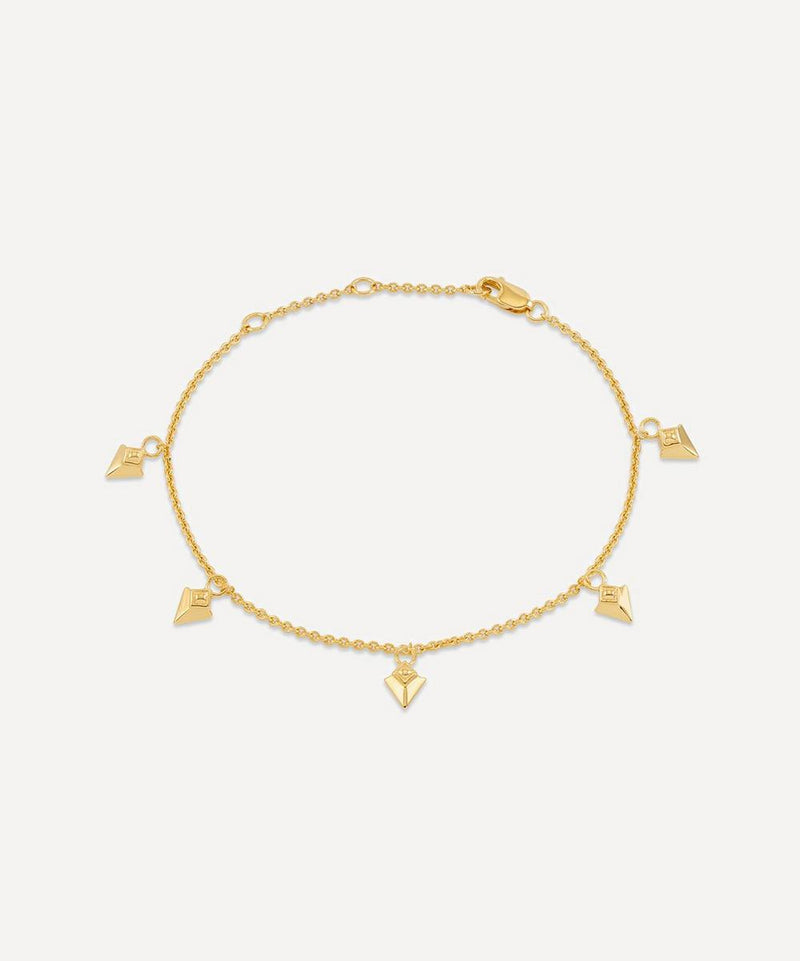 Rachel Jackson 22ct Gold-Plated Arrow Spike Charm Bracelet