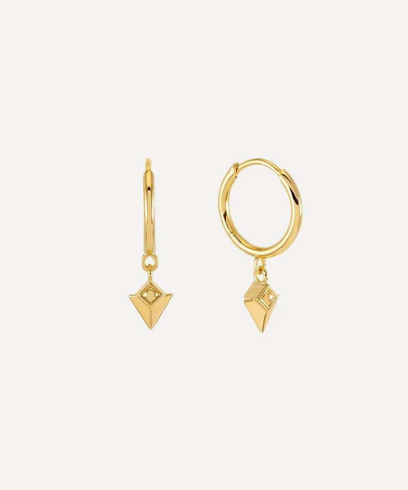 Rachel Jackson 22ct Gold-Plated Arrow Spike Huggie Hoop Earrings