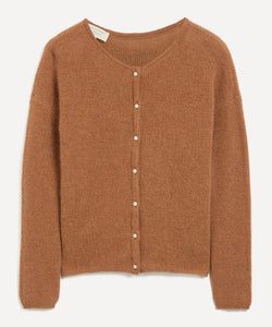 Sezane Gaspard Camel Mohair-Alpaca Rib-Knit Cardigan