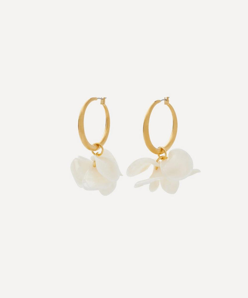 Sezane Gold-Plated Flora Hoop Earrings