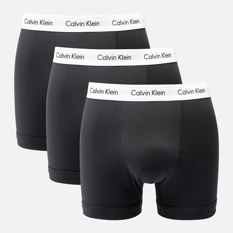 Calvin Klein Men's ThreePack CottonJersey Trunks Black