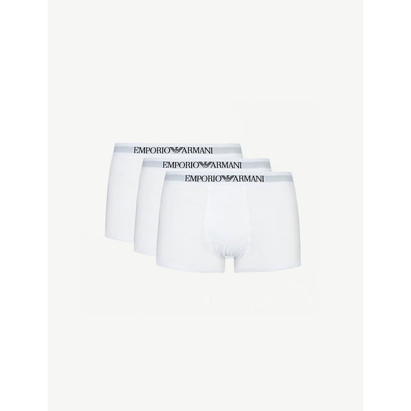 Emporio Armani Slim-fit stretch-cotton trunks pack of three