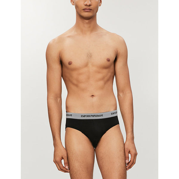  Emporio Armani Pack of two slim-fit stretch-cotton briefs