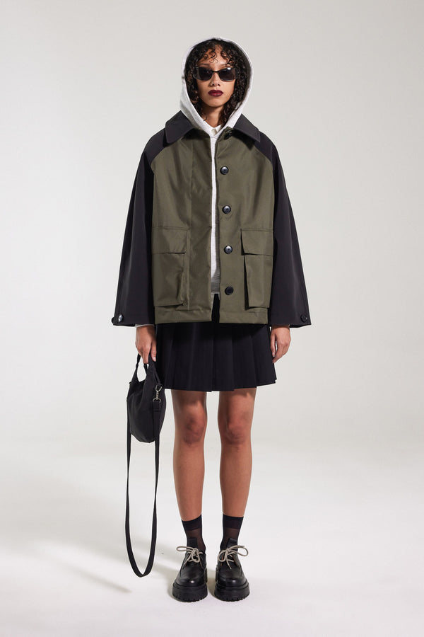 Stutterheim Bandhagen Patch Raincoat Green