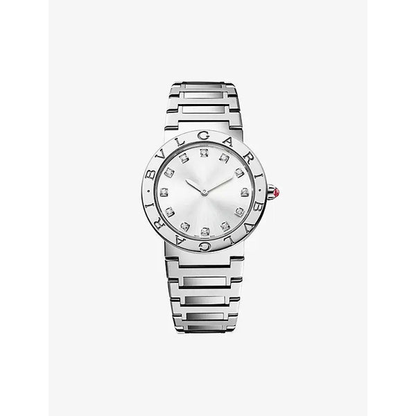 103696 BVLGARI BVLGARI stainless-steel and diamond quartz watch