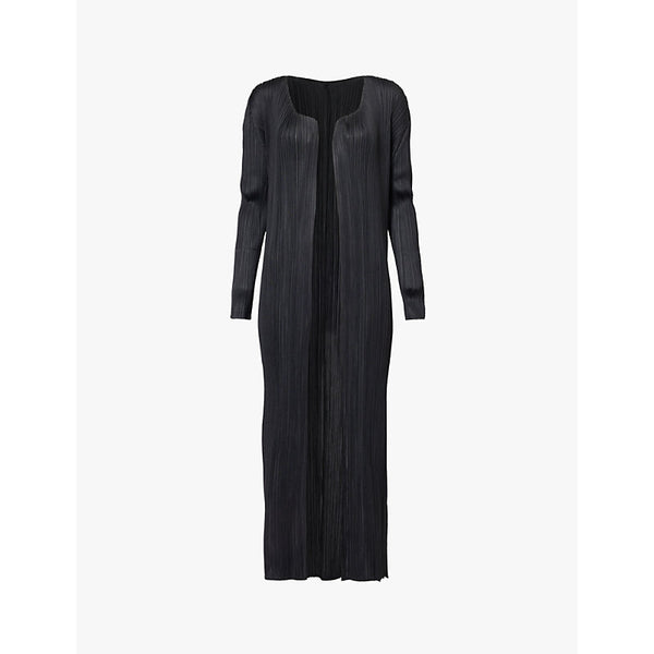 Pleats Please Issey Miyake Basic relaxed-fit pleated knitted jersey coat