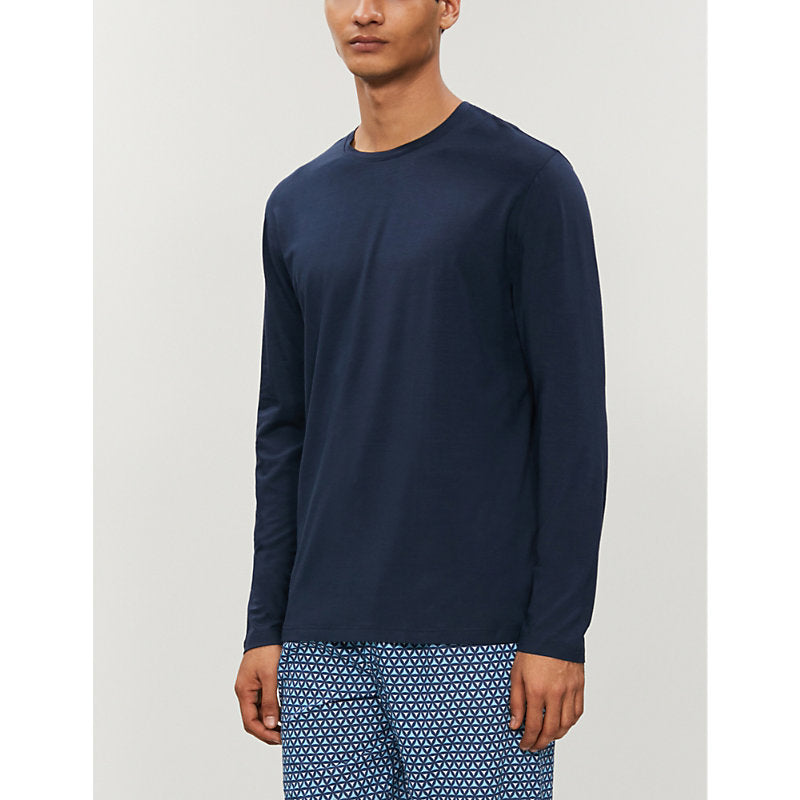  Derek Rose Basel long-sleeved stretch-cotton top