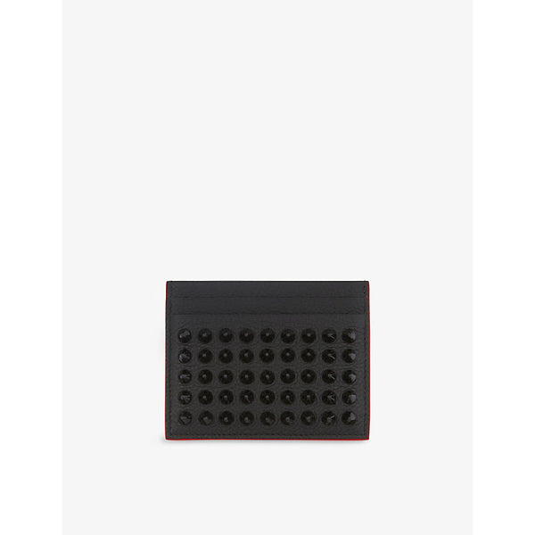 Christian Louboutin Kios stud-embellished leather card holder | Christian Louboutin