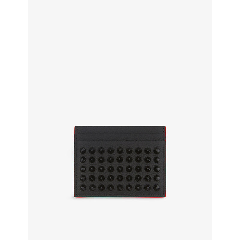 Christian Louboutin Kios stud-embellished leather card holder | Christian Louboutin